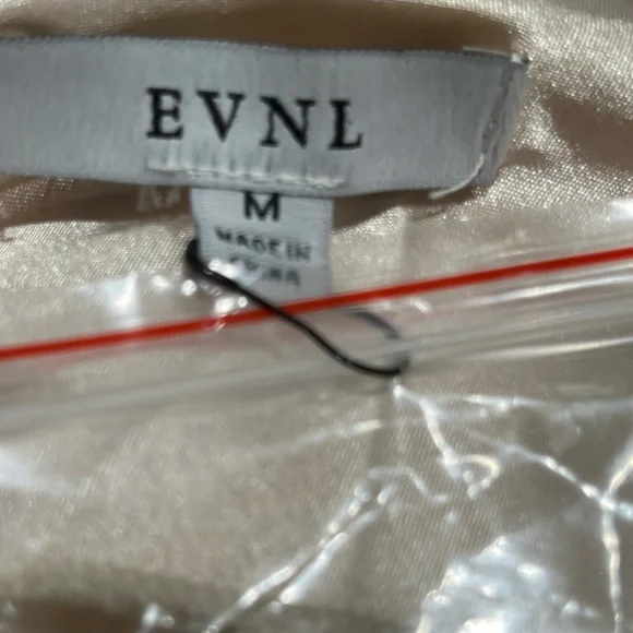 EVNL Chic Cream Satin VINTAGE Slip Dress, ADJUSTABLE SIDE RUCHING. SIZE M - Picture 8 of 11